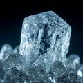 Close-up of a translucent, hexagonal crystal structure resembling ice, featuring Royalty Free Stock Photo
