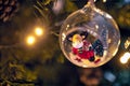 Close up of a transparent bauble decoration