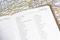 Close-up of a Travel Journal at Packing list page Royalty Free Stock Photo