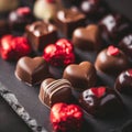 Close Up of a Tray of Chocolates