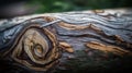 a close up of a tree trunk with a knife stuck in it