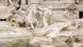 Close up of a trevi fountain horse and triton statue in rome Royalty Free Stock Photo