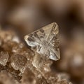 A close-up of a triangular salt crystal, showcasing its intricate, geometric structure Royalty Free Stock Photo