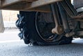 Close up of a truck with burst tyre Royalty Free Stock Photo