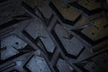 Close up of truck tire texture