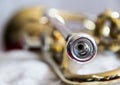 Brass instrument trumpet close up Royalty Free Stock Photo