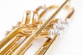 Close up of trumpet on white background. Royalty Free Stock Photo