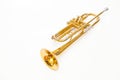 Close up of trumpet on white background. Royalty Free Stock Photo