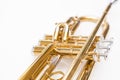 Close up of trumpet on white background. Royalty Free Stock Photo