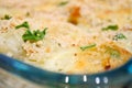 Tuna bake dish baked in a glasswear Royalty Free Stock Photo