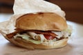 Close up of a Turkey Sandwich at an Arby`s restaurant.