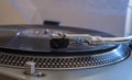 Close up of a turntable needle head Royalty Free Stock Photo