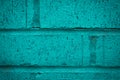 Close up of turquoise brick wall Royalty Free Stock Photo