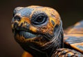 A close-up of a turtle with its head raised, showing the unique structure and texture of its skin Royalty Free Stock Photo