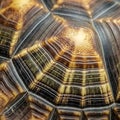 Close-up of a turtle shell, highlighting the intricate pattern and texture. The shell Royalty Free Stock Photo