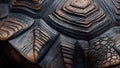 Close-up of Turtle Shell Texture, Detailed Pattern and Scales (ai generated) ai generated Royalty Free Stock Photo