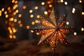 close-up of a twinkling star-shaped lantern