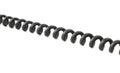 Close-up of a twisted black telephone cord