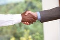 Close Up Of Two Businessmen Shaking Hands