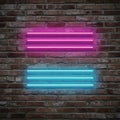 Two Neon Signs on Weathered Brick Wall