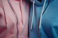 Close Up of Two Different Colored Hoodies