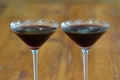 close up of two Express Martini Alcoholic Drinks Royalty Free Stock Photo