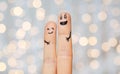 Close up of two fingers with smiley faces Royalty Free Stock Photo