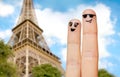 Close up of two fingers with smiley faces Royalty Free Stock Photo