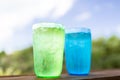 Close up of two glasses with cold water Royalty Free Stock Photo