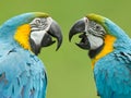 Close-up of two macaw parrots Royalty Free Stock Photo