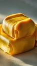 A close up of two pieces of cheese on a table, AI Royalty Free Stock Photo