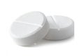 Close-up of two round paracetamol pills Royalty Free Stock Photo