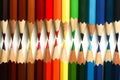 Close up of two row color pencil