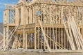 Close-up two-story stick built home under construction in Irving Royalty Free Stock Photo