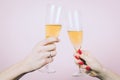 Close up of Two woman hands making good cheer