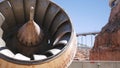 Close up of the type of turbine used at glen canyon dam in page, az Royalty Free Stock Photo