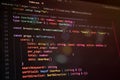 Close-up of TypeScript code in a dark-themed editor, showing script setup, user props, and breadcrumb components. Ideal for Royalty Free Stock Photo