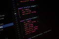 Close-up of TypeScript code defining interfaces for product and category data structures, representing modern frontend development Royalty Free Stock Photo