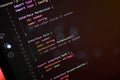 Close-up of TypeScript interface definitions for permission and role-based access control in web application development, Royalty Free Stock Photo