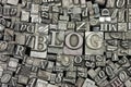 Close up of typeset letters with the word Blog