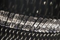 Close up of typewriter letters