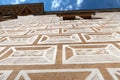 Close-up of the typical envelope sgraffiti wall of Litomysl Castle, one of the largest Renaissance castles in the Czech Republic. Royalty Free Stock Photo