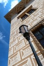 Close-up of the typical envelope sgraffiti wall of Litomysl Castle, one of the largest Renaissance castles in the Czech Republic. Royalty Free Stock Photo