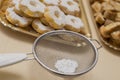 Close up typical genoese biscuits canestrelli and cantucci Royalty Free Stock Photo