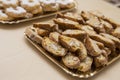 Close up typical genoese biscuits canestrelli and cantucci Royalty Free Stock Photo