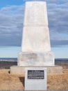 Close Up of the U.S. 7th Cavalry Fallen Soldiers Monument at Little Bighorn Battlefield National Monument in Montana