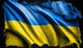 A close up of the Ukrainian flag, background. russia ukraine military conflict concept freedom.