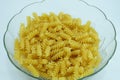 Close up of Uncooked Italian Spiral Pasta in a bowl Royalty Free Stock Photo