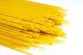 Close up uncooked pasta spaghetti macaroni on white background Royalty Free Stock Photo