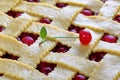 Close-up of uncooked sour cherry pie Royalty Free Stock Photo